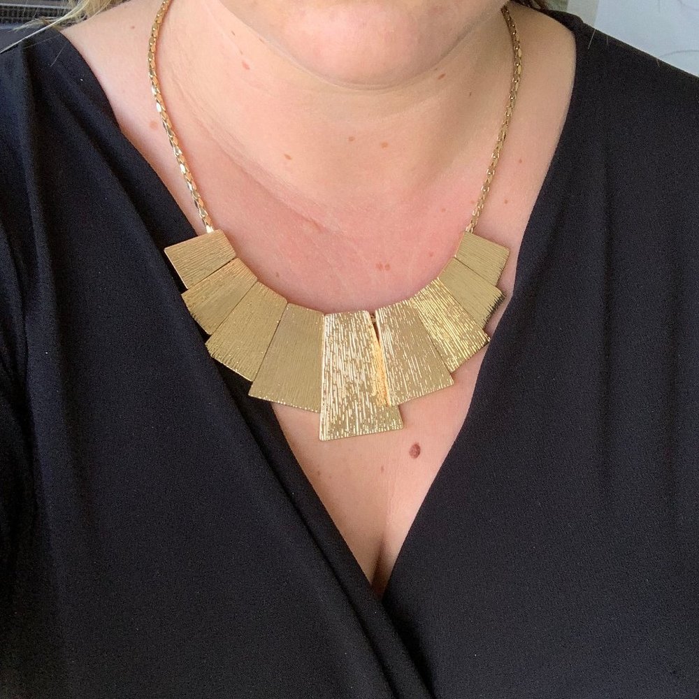 Gold New York & Company Statement Bib Necklace